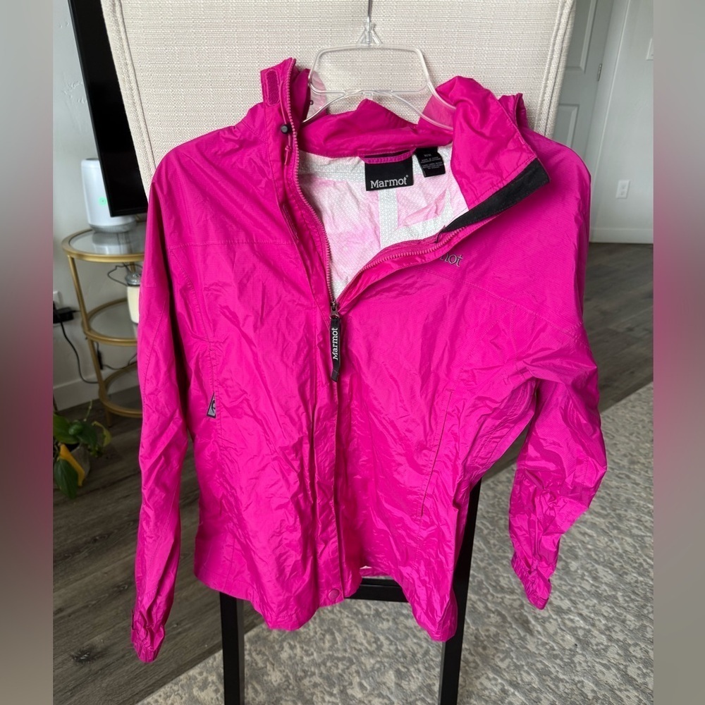 Marmot Barbie Pink Windbreaker Wind Jacket with Hood, M